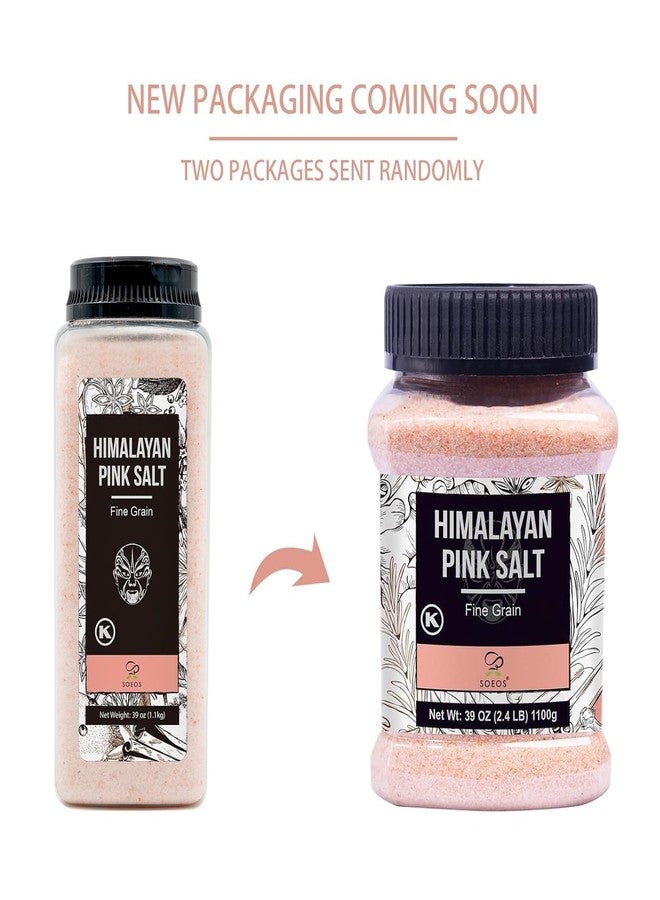 Soeos Himalayan Pink Salt, Fine Grain, 39oz (2.4 LB), Non-GMO Himalayan Salt, Kosher Salt, Pink Himalayan Sea Salt - Image 2