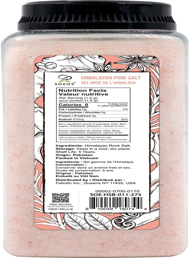 Soeos Himalayan Pink Salt, Fine Grain, 39oz (2.4 LB), Non-GMO Himalayan Salt, Kosher Salt, Pink Himalayan Sea Salt - Image 3