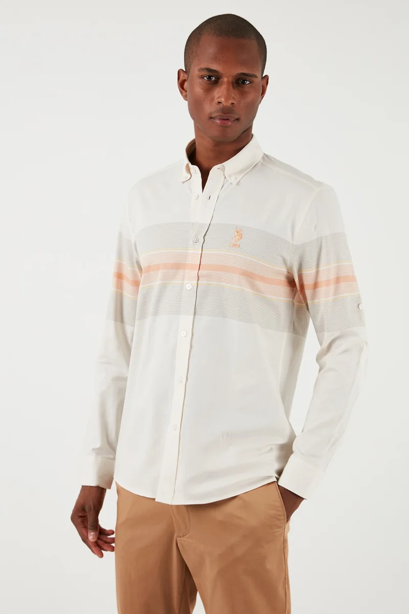 U.S. Polo Assn. BASE. Polo Assn. Base. Polo Button Collar 100% Cotton Regular Fit Shirt Men's Shirt G081GL0041831534
