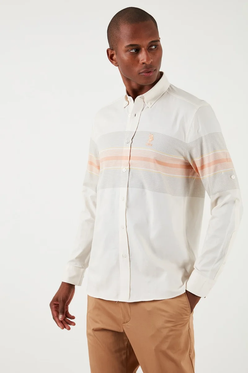 U.S. Polo Assn. BASE. Polo Assn. Base. Polo Button Collar 100% Cotton Regular Fit Shirt Men's Shirt G081GL0041831534