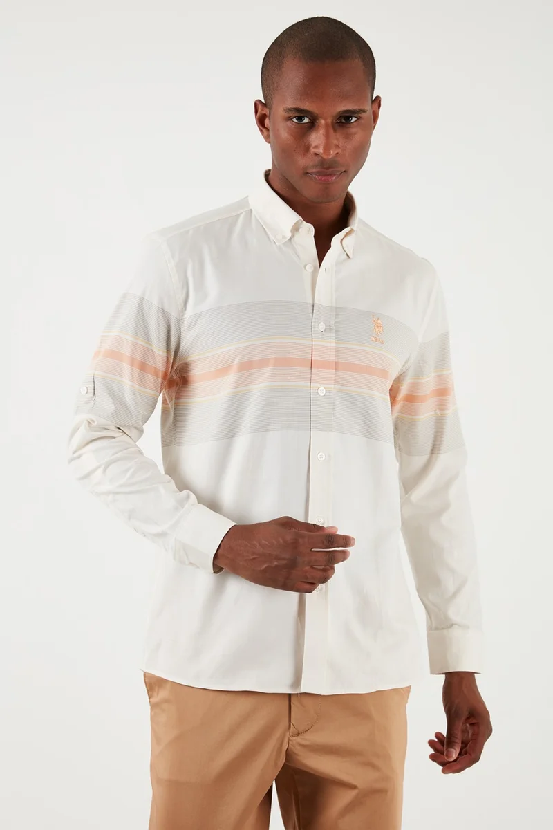 U.S. Polo Assn. BASE. Polo Assn. Base. Polo Button Collar 100% Cotton Regular Fit Shirt Men's Shirt G081GL0041831534