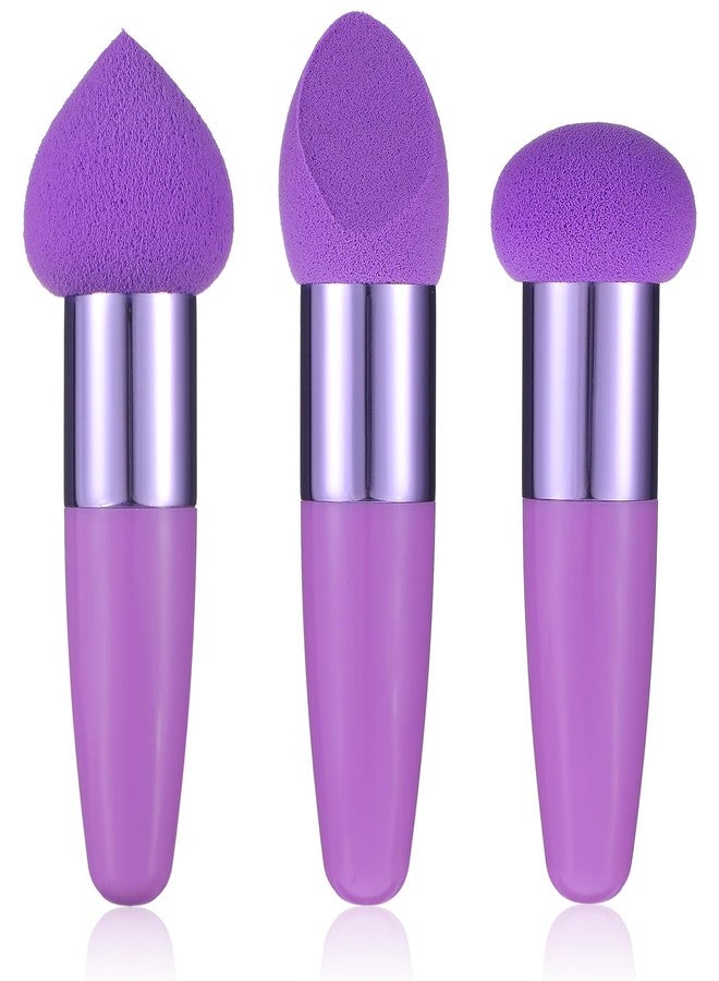 Sibba Makeup Brushes 3 PCS Powder Puff Beauty Blender Blending Sponge Coloring Concealer Applicator Foundation Setting Face Cosmetic Cosmetics Contour Stick Color Cover Sponges Set Women - Image 2