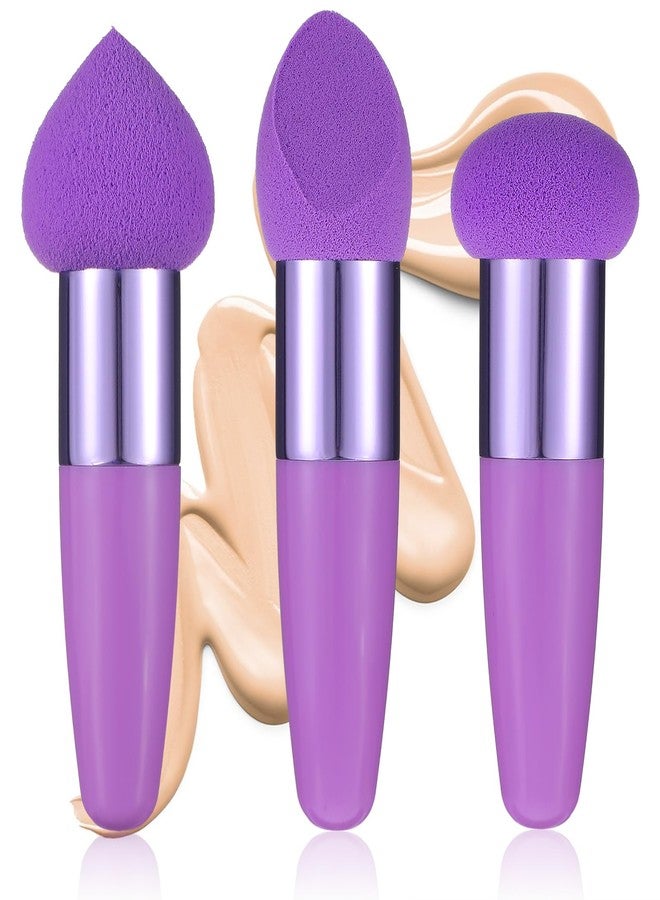 Sibba Makeup Brushes 3 PCS Powder Puff Beauty Blender Blending Sponge Coloring Concealer Applicator Foundation Setting Face Cosmetic Cosmetics Contour Stick Color Cover Sponges Set Women - Image 1