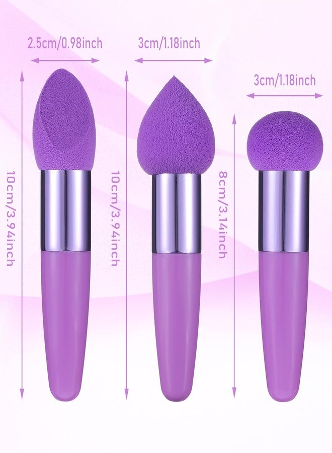 Sibba Makeup Brushes 3 PCS Powder Puff Beauty Blender Blending Sponge Coloring Concealer Applicator Foundation Setting Face Cosmetic Cosmetics Contour Stick Color Cover Sponges Set Women - Image 3