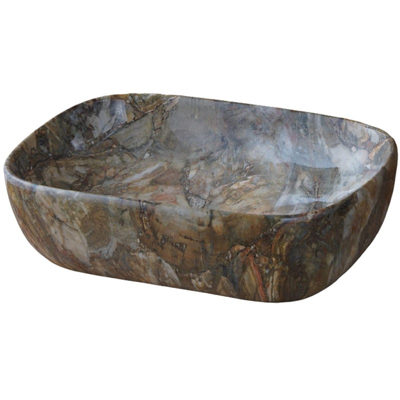 ALMIGHTY ART ALMIGHTY ART Designer Table Top Ceramic Wash Basin Vessel Sink with Slim Rim Collapsible Wash Basin Vessel Sinks For Bathrooms Washbasin For Home 18x13x55 Inch Brown Glossy - Image 5