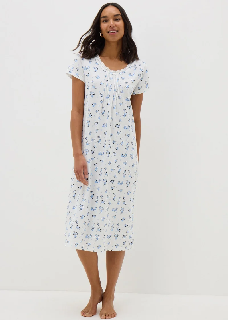 Matalan White Ditsy Floral Nightie