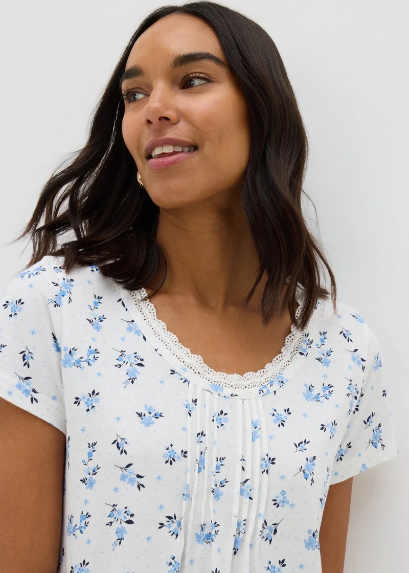 Matalan White Ditsy Floral Nightie