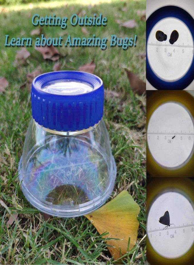RORANIC 5X Magnifier Bug Viewer, Magnifying Bug Jar Toy Built-in 8 Air Holes 7cm Ruler with 2 Plastic Tweezers, Bug Catcher Kit for Kids Science Education Nature Exploration - Image 4