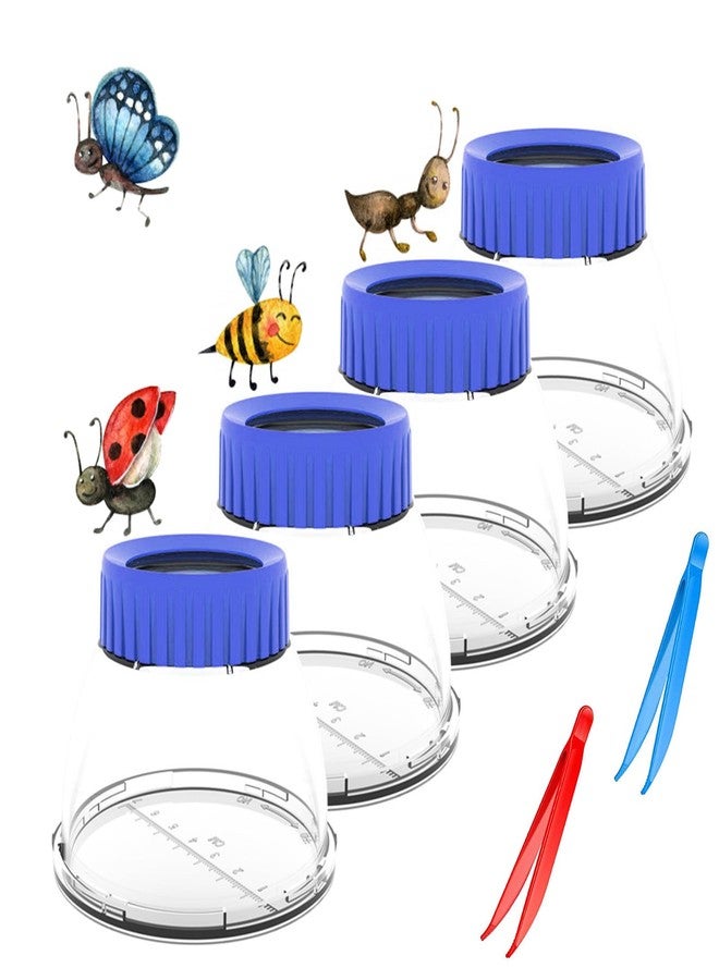 RORANIC 5X Magnifier Bug Viewer, Magnifying Bug Jar Toy Built-in 8 Air Holes 7cm Ruler with 2 Plastic Tweezers, Bug Catcher Kit for Kids Science Education Nature Exploration - Image 1