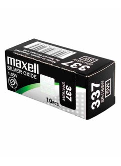 Maxell 10-Pieces Maxell 337 / SR416SW 1.55V Silver Oxide Hg0% Zero Mercury Batteries  - Image 1