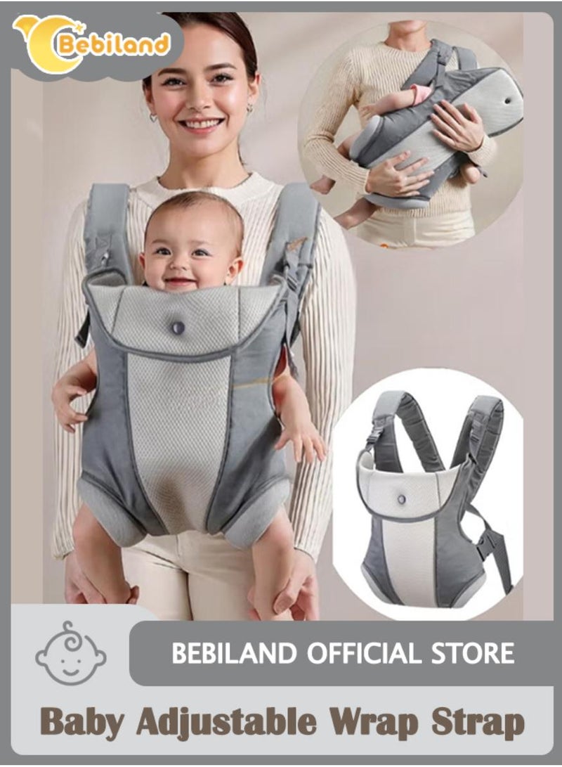 بيبي لاند حزام التفاف القابل للتعديل ، حزام الأمامي/الخلفي المريح للتنفس للحديدين الجدد إلى 0-15 كجم ، حزام مريح للأطفال  ، حزام سهل التعديل للأطفال الصغار - Image 1