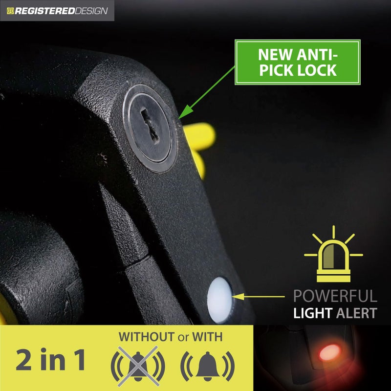 ARTAGO 870 High-End Steering Wheel Lock 2in1 | Smart Alarm, 120dB, Theft Attempt Warning, Night LED Alert | More Secure & Deterrent Around a Spoke, Best Anti-Theft Device for Car SUV Pickup-Truck Van - Image 5