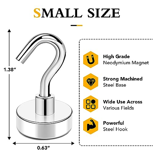 TRYMAG Magnetic Hooks Heavy Duty, 30Lbs Super Strong Magnet Hooks for Hanging, Neodymium Earth Magnets with Hook for Refrigerators and Cruise Cabin, Grill, Workplace-36pcs - Image 2