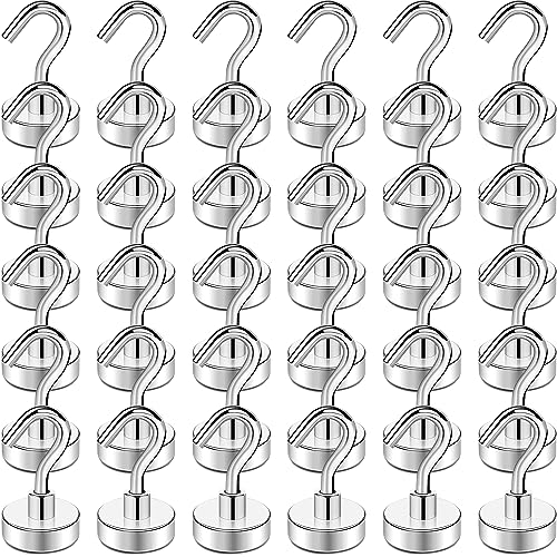 TRYMAG Magnetic Hooks Heavy Duty, 30Lbs Super Strong Magnet Hooks for Hanging, Neodymium Earth Magnets with Hook for Refrigerators and Cruise Cabin, Grill, Workplace-36pcs - Image 1