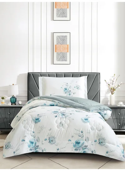 Donetella Bedding Comforter Set, twin Size 170x230 cm - 2-Pcs Digital Print Quilted Bed Set, Microfiber Fabric - 1 Comforter, 1 Pillow Shams.