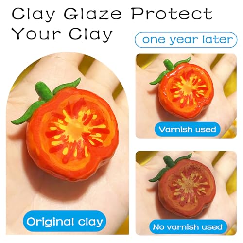 EIGTWEN 2 x 100ml Air Dry Clay Glaze, Gloss & Matte Finish, Prevents Cracking, Scratches, Watertight & Fireproof, Compatible with Clay, Plaster, Metal, Wood, Jewelry & More - Image 3