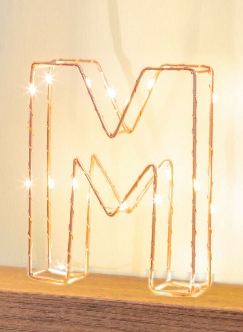 سلة حرف M مضيء لون ذهبي - Image 3