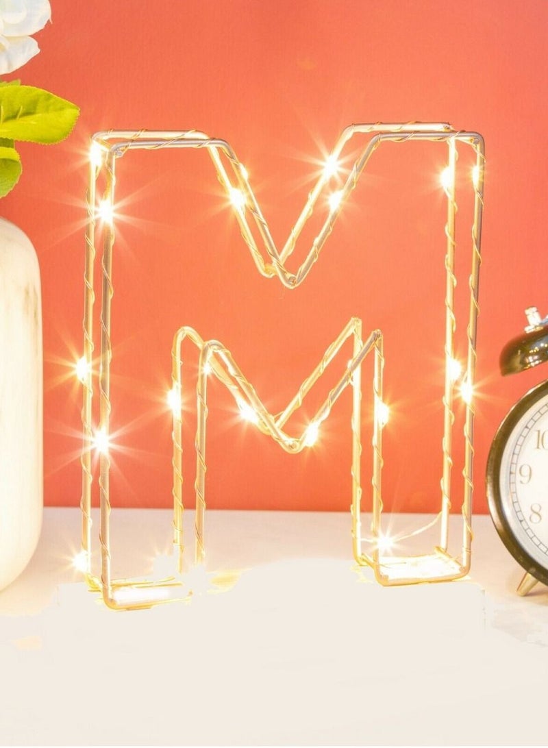 سلة حرف M مضيء لون ذهبي - Image 2