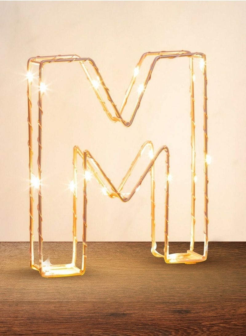 سلة حرف M مضيء لون ذهبي - Image 1