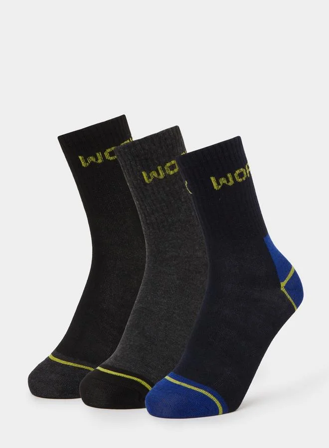 ستايلي Pack of 3 - Contrast Detail Cuff Crew Socks