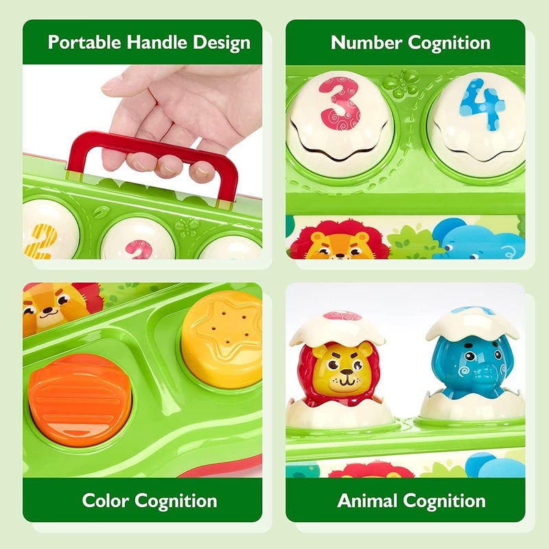 Pop Up Toys for 1 Year Old Boy Girl, Animals Eggs Toy with Music & Sound,Cute Jungle Pop Up Baby Toy,Early Developmental Montessori Cause and Effect Toys for Babies Girls - Image 5