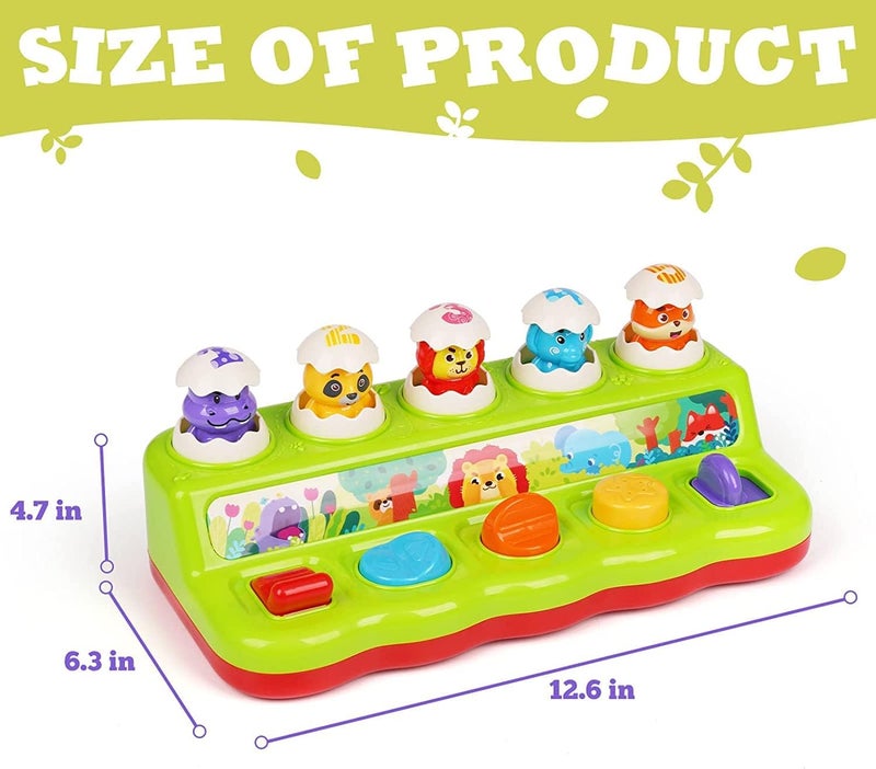 Pop Up Toys for 1 Year Old Boy Girl, Animals Eggs Toy with Music & Sound,Cute Jungle Pop Up Baby Toy,Early Developmental Montessori Cause and Effect Toys for Babies Girls - Image 2