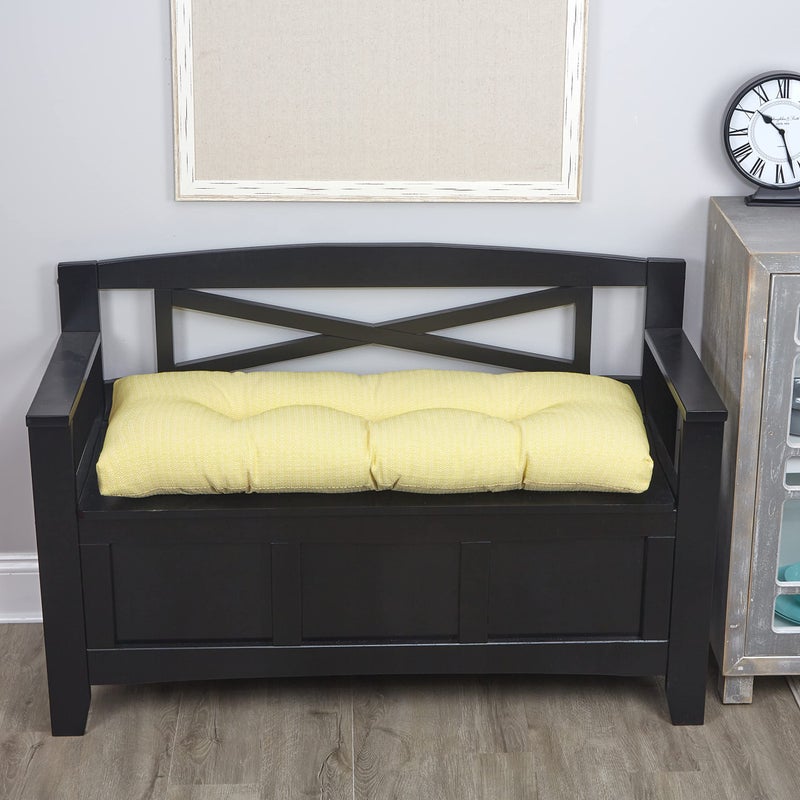 Klear Vu Klear Vu The Gripper Omega NonSlip Tufted Bench Cushion for Indoor Furniture Entryway Storage Bay Window Corner Nook or Piano Seat 35 Inches 15 Yellow