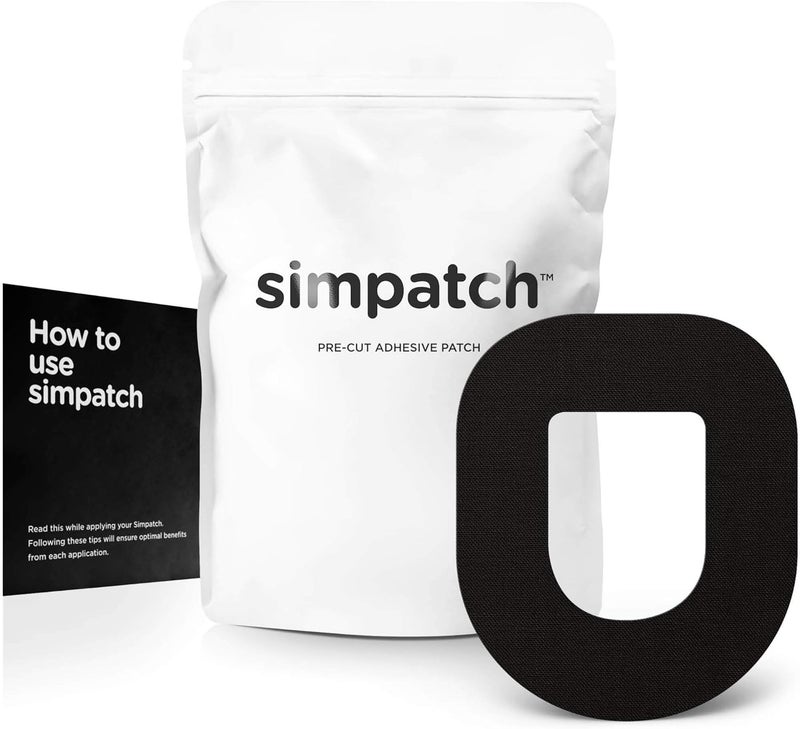 SIMPATCH Adhesive Patch for OmniPod - Pack of 25 - Multiple Colors Available (Black)