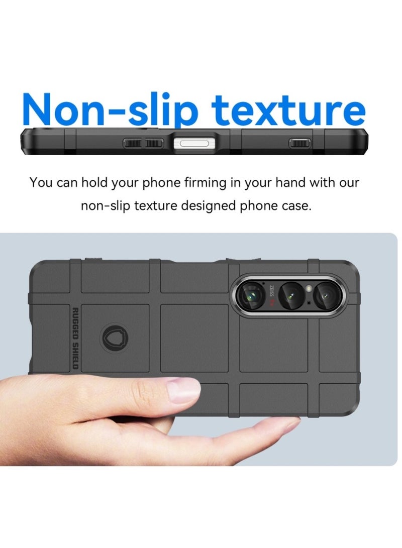 Sony Xperia 1 VI Ultra Rugged Shield – Black, ultra-thin design with shock absorption, anti-slip grip, and premium quality for maximum protection.