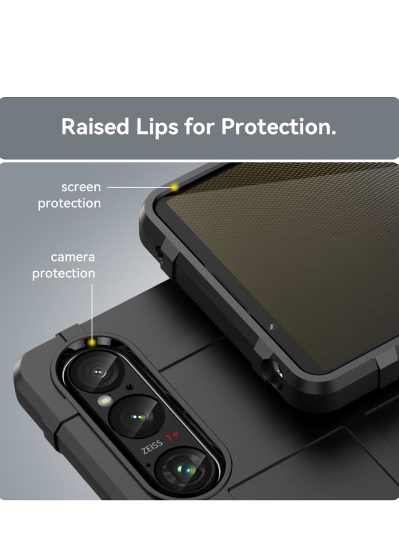 Sony Xperia 1 VI Ultra Rugged Shield – Black, ultra-thin design with shock absorption, anti-slip grip, and premium quality for maximum protection.