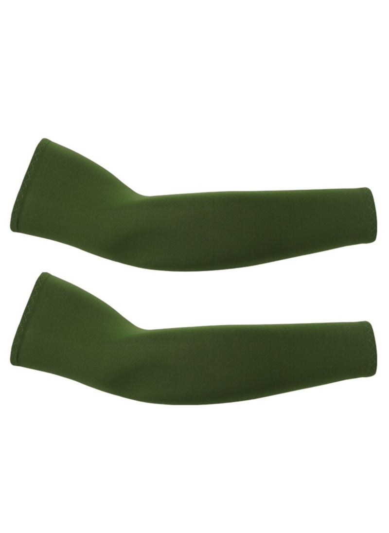 Loquat Sunshade Sports Outdoor Cycling Driving Gloves Arm Covers Ice Sleeves Deep Green 