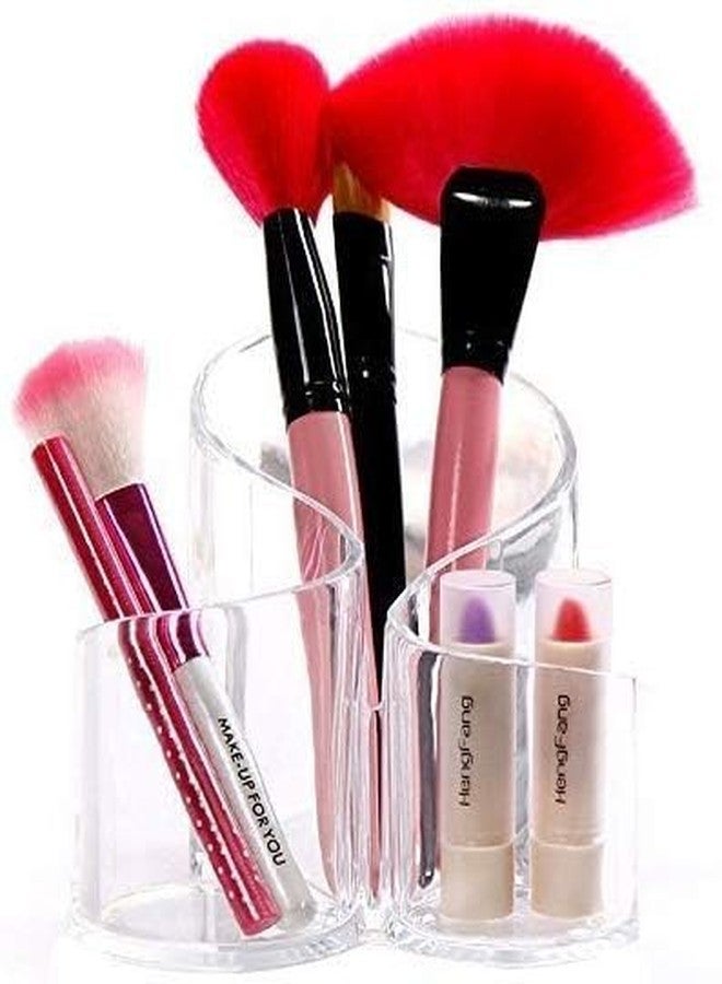 RASOFAB ZWERLIN Acrylic Makeup Organizer, 3 Compartment Brush Holder, Cosmetic Storage Stand for Lipstick, Nail Polish, Eyeliner - Image 4