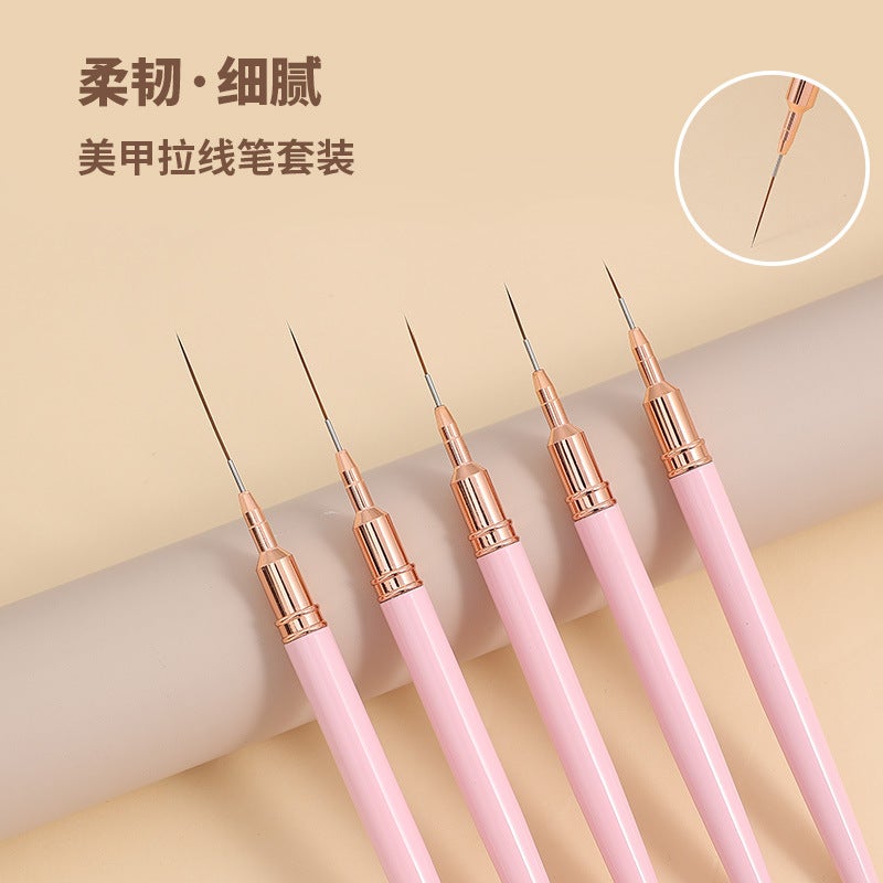 قلم طلاء الأظافر Mineki Nail Art Liner الياباني لرسم الخطوط الدقيقة ومجموعة فرش طلاء الأظافر الفرنسية - Image 5