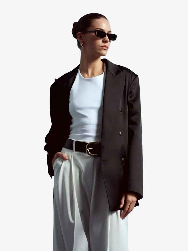 Dilvin DILVIN Women's Crepe Blazer Jacket