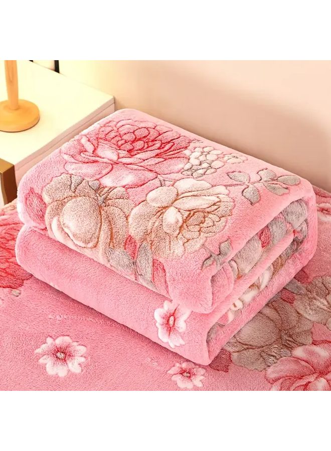 Peony Floral Fleece Blanket All Season Cozy 70 87 X 78 74 Inch - Image 2