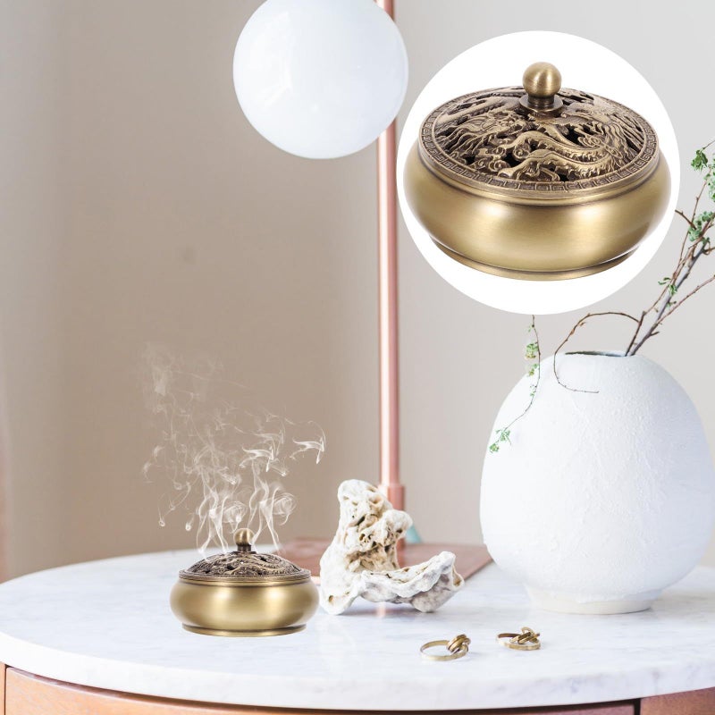 Copper Incense Burner Aroma Stove with Flat Base for Home Fragrance and Decor - Image 5