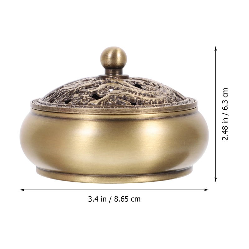 Copper Incense Burner Aroma Stove with Flat Base for Home Fragrance and Decor - Image 3