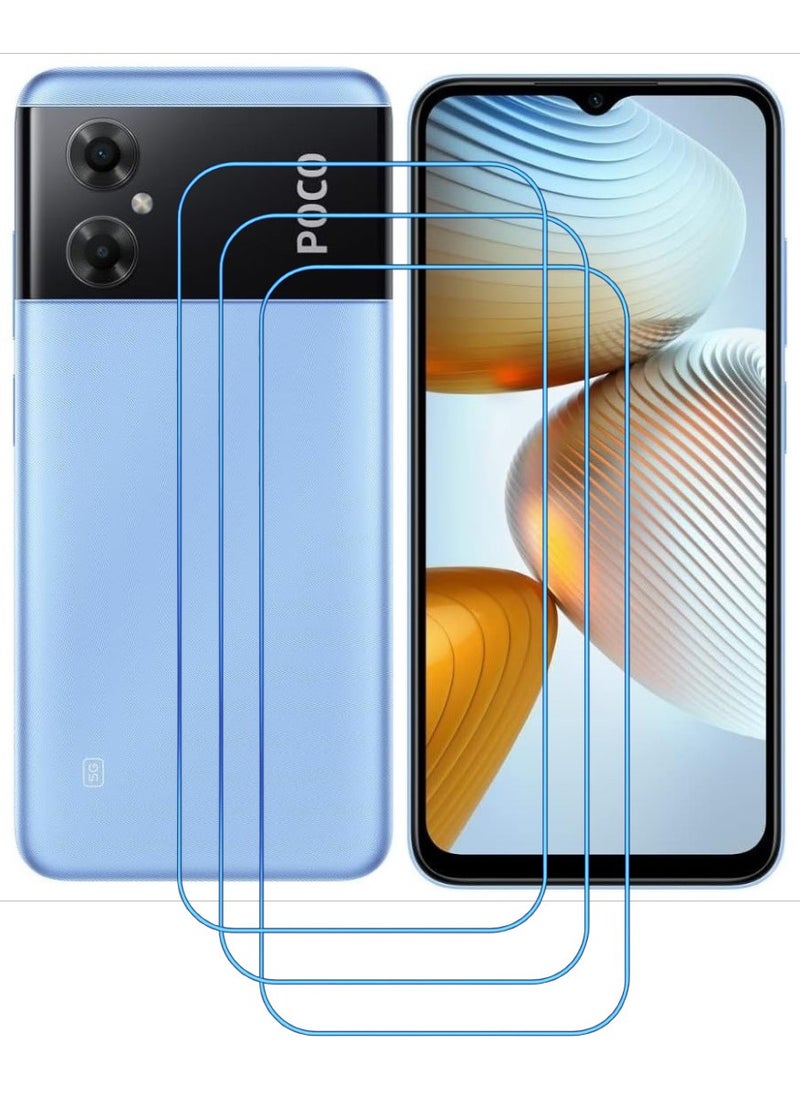 ACLIX 3 Pieces Antistatic ESD Dustproof Premium Quality High Definition Clear Tempered Glass Screen Protector Designed For Xiaomi Poco M4 5G - Image 1