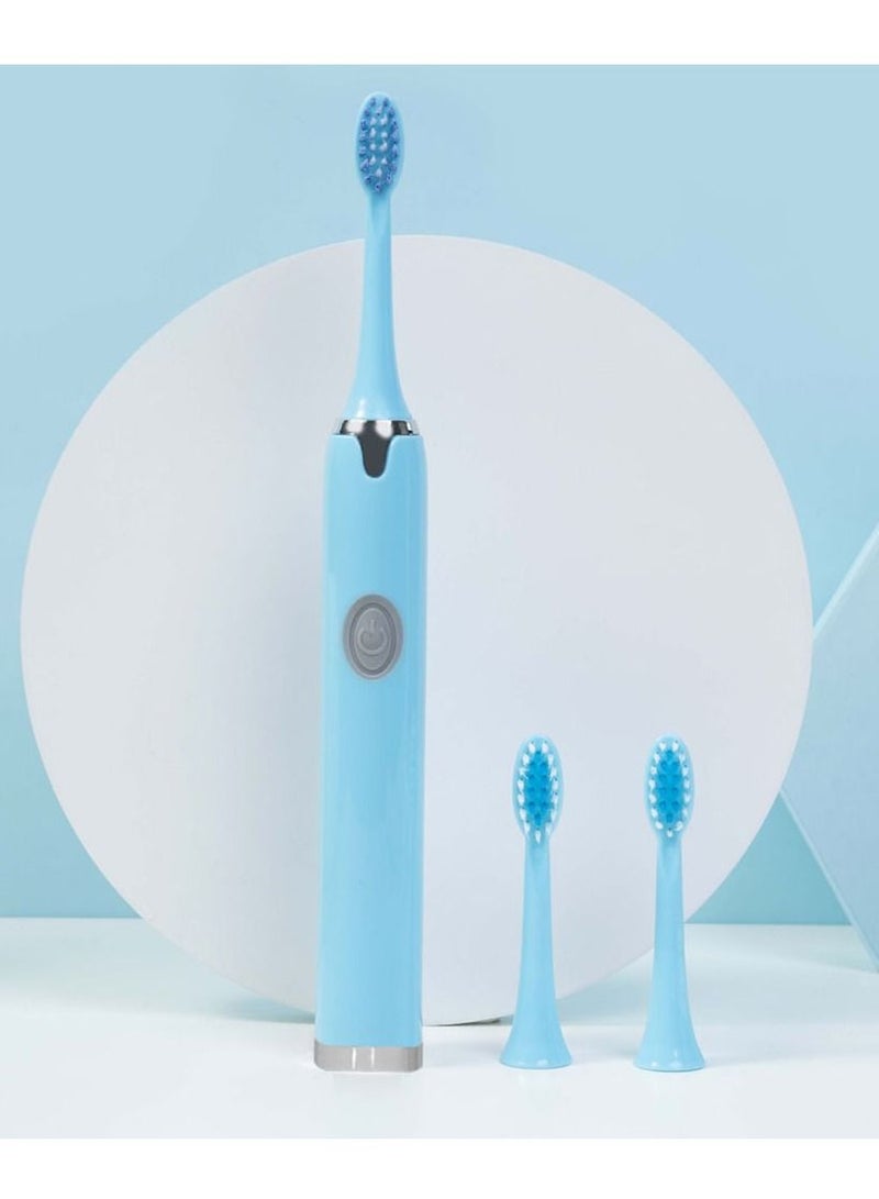 MARGOUN Electric Toothbrush Sonic Rechargeable Portable Travel Toothbrush Battery Operated with 2x Replacement Brush Heads Blue - Image 3