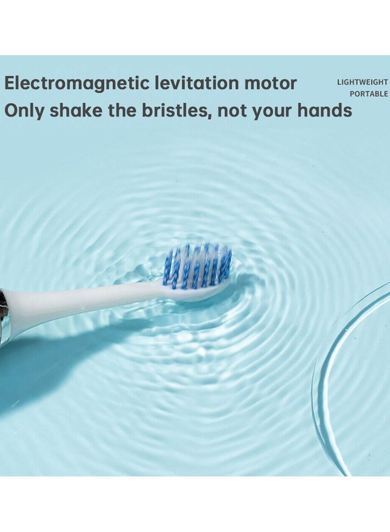 MARGOUN Electric Toothbrush Sonic Rechargeable Portable Travel Toothbrush Battery Operated with 2x Replacement Brush Heads Blue - Image 5