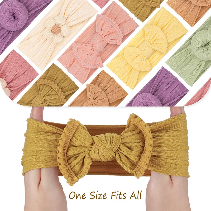 VISBL Baby Girls Headbands with Bows Soft Elastics Head Wrap Hair Accessories for Newborn Infant Toddler Kids - Image 2