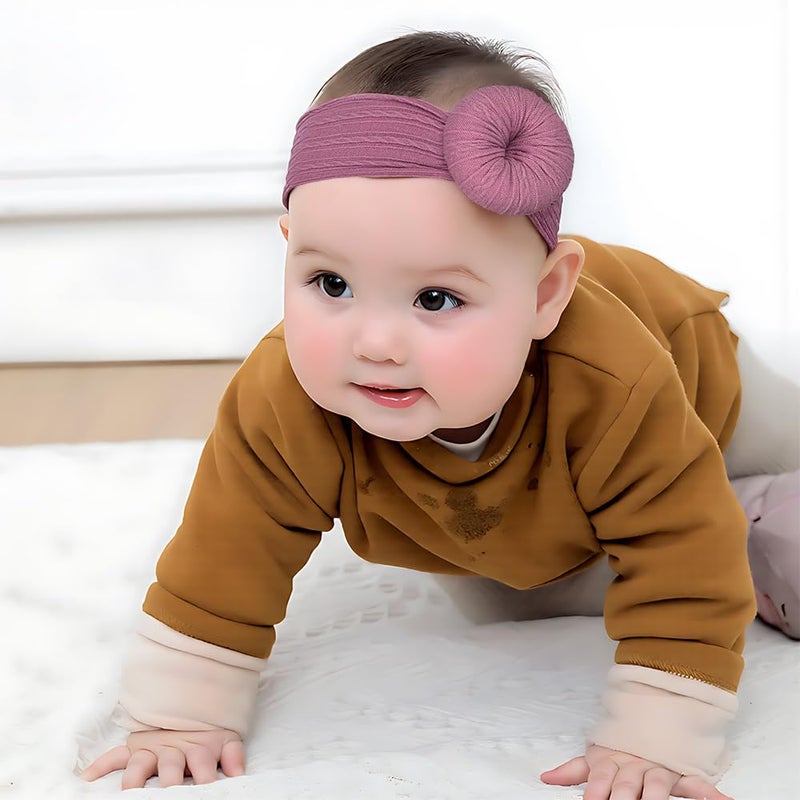 VISBL Baby Girls Headbands with Bows Soft Elastics Head Wrap Hair Accessories for Newborn Infant Toddler Kids - Image 5