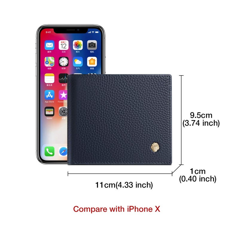 LAORENTOU Men's Wallets Genuine Leather Mens Bifold Wallets with Zipper Coin Pocket Casual Men Purse Slim Wallet - Image 5