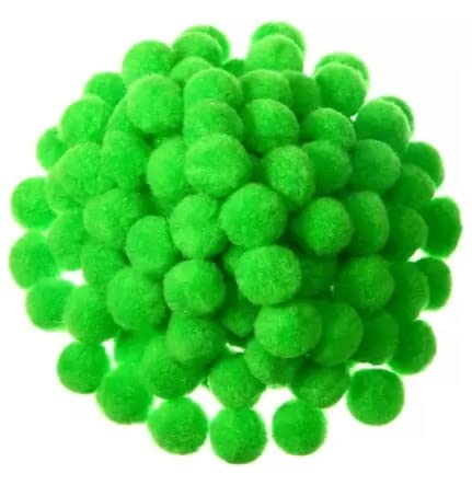 morel MOREL Green POM POM Balls, 20 MM, Used in Jewellery & TORAN Making, Macrame Art & Craft , Decorations, Bag, Dresses, School Projects, Christmas, DIY, ETC (Pack of 50 )