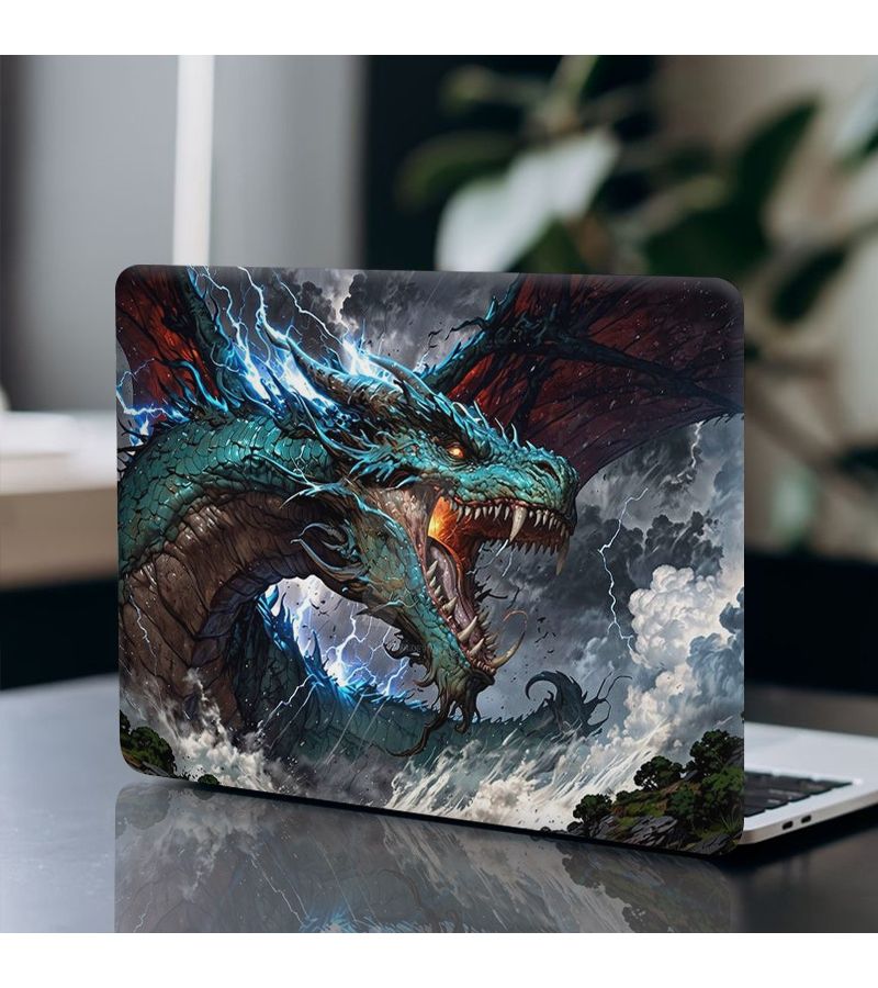 2pcs Dragon Pattern Laptop Protective Cover Anti Scratch Self Adhesive Long Lasting Easy To Install And Remove Universal Non Reusable Sticker For Laptops Decals - Image 2