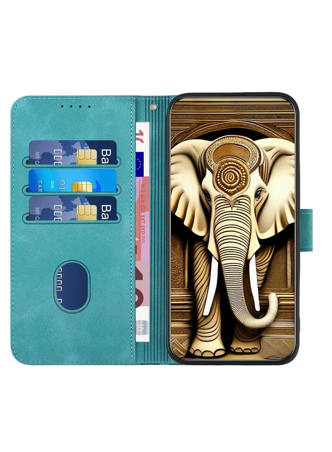 S-TOP Case For iPhone 13 YX0060 Elephant Head Embossed Phone Leather Case with Lanyard - Image 3