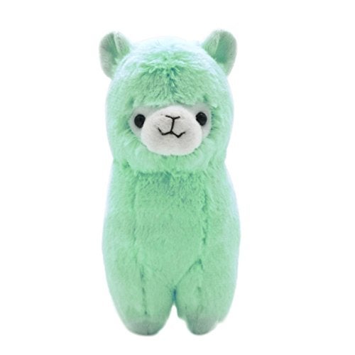 AngelGift Cuddly Llama Rainbow Green Alpaca Doll 7 Soft Baby Stuffed Animal Toy Puppet Doll Valentines Day Birthday Xmas Christmas Wedding Anniversary Presents Gifts - Image 1