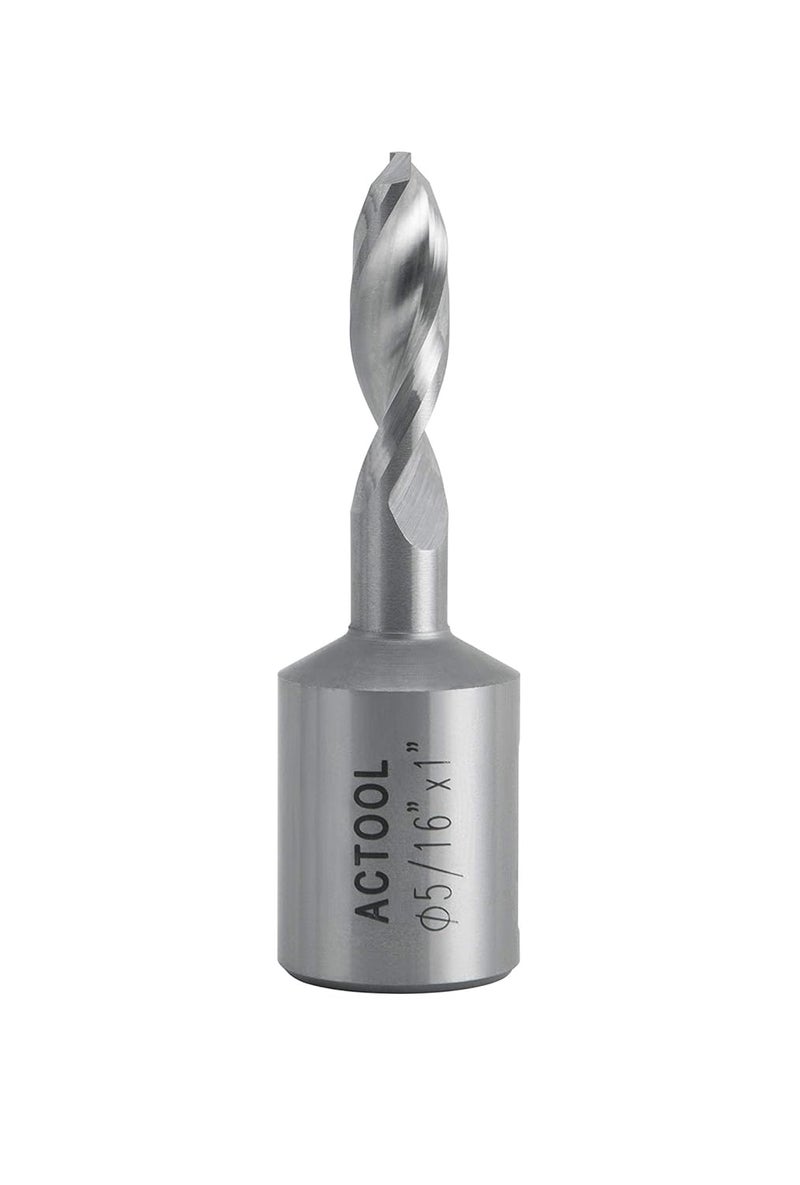 ACTOOL 5/16'' Diameter x 1'' Depth of Cut HSS Solid Drill with 3/4'' Weldon Shank, HSS Fully Ground Drill - Image 1