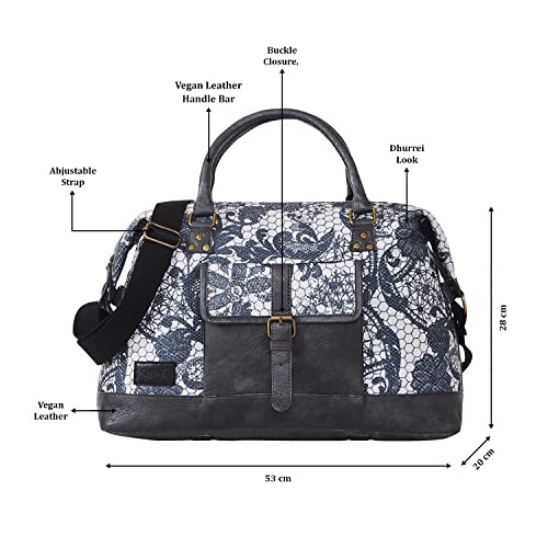 Mona B 30L Travel Duffle Bag for Men and Women with Adjustable Shoulder Strap - Grey - Image 3