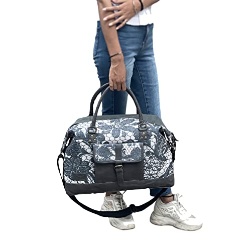 Mona B 30L Travel Duffle Bag for Men and Women with Adjustable Shoulder Strap - Grey - Image 5